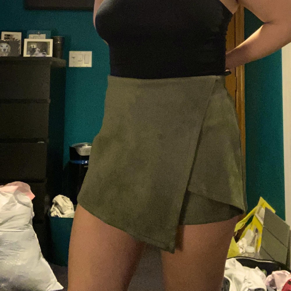 Olive Green Wrap Skort